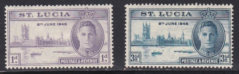 St Lucia # 127-128, Peace Issue, Hinged, 1/3 Cat.