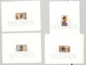 Togo #1498-1501 Hairstyles, Fashion 4v Deluxe Sheet Proofs Punched TDLR Specimen