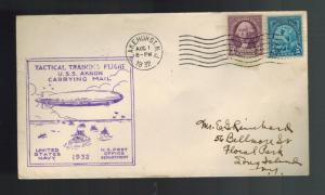 1932 USS Akron Airship cover Tactical Training flight Lakehurst zeppelin 