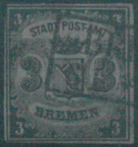 88184 -  GERMANY Bremen -  STAMP:  Michel  # 1   Very Fine USED