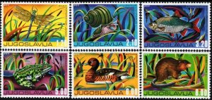 Yugoslavia 1976 MNH Stamps Scott 1294-1299 Animals Birds Fish Insects