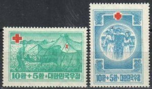 Korea Stamp B1-B2  - Field hospital, nurses supporting patient