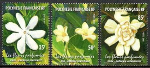 French Polynesia 812-814, MNH. Perfume Flowers, 2001