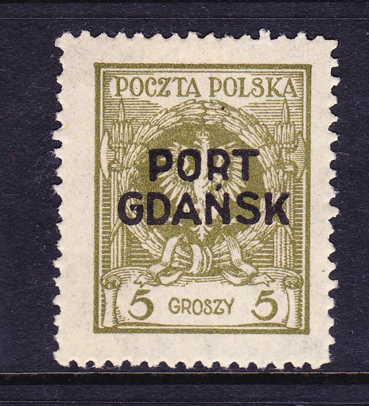 POLAND  1925  5g PORT GDANSK  MLH Sc 1K4  