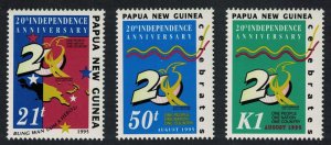 Papua NG Independence Anniversary 3v 1995 MNH SC#879-881 SG#766-768 MI#758-760