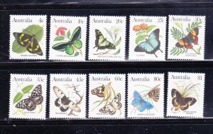 Australia 872-880 Set MNH Insects, Butterflies (C)