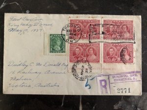 1937 Toronto Canada First Day Cover FDC King George 6 Issue To Australia KGVI