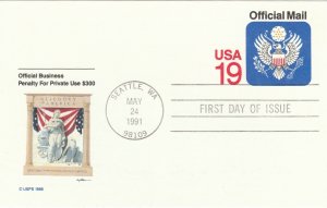 Scott# UZ5 UPSS#O5 Fleetwood FDC US Postal Card.