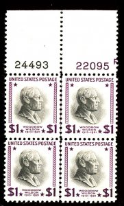 U.S. #832 MINT PL# BLOCK OF 4 OG NH