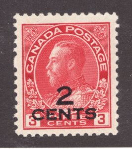 #140 - Canada - 1926 Admiral 2 Cents Provisional - MH VF - superfleas - cv$40