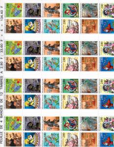 France 2383-2394 MNH sheet of four strips