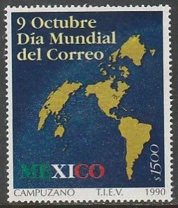 MEXICO 1677, WORLD POST DAY. MINT, NH. VF.