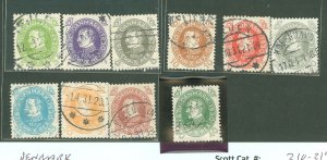 Denmark #210-219 Used Single (Complete Set)