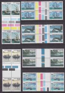 Cocos Islands Sc 20-31 MNH. 1976 Historic Ships, Choice GUTTER BLOCKS