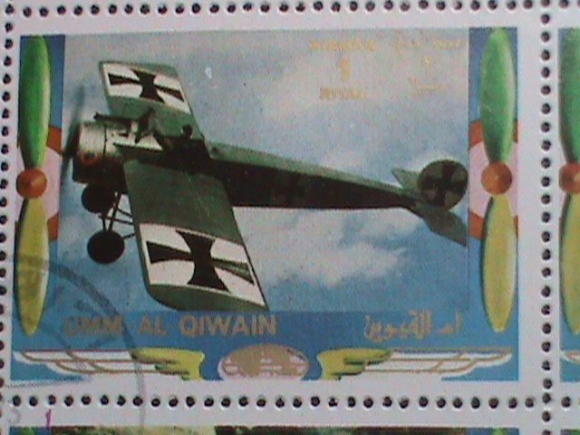 UMM AL QIWAIN STAMP -WORLD FAMOUS AIR PLANES- COMPLETE LARGE CTO SHEET VF