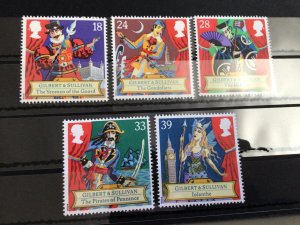 Great Britain Gilbert & Sullivan mint never hinged stamps set  65132