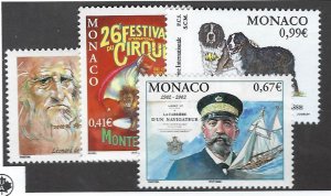 Monaco SC#2238, 2242, 2247-2248 MNH VF...Key Value!