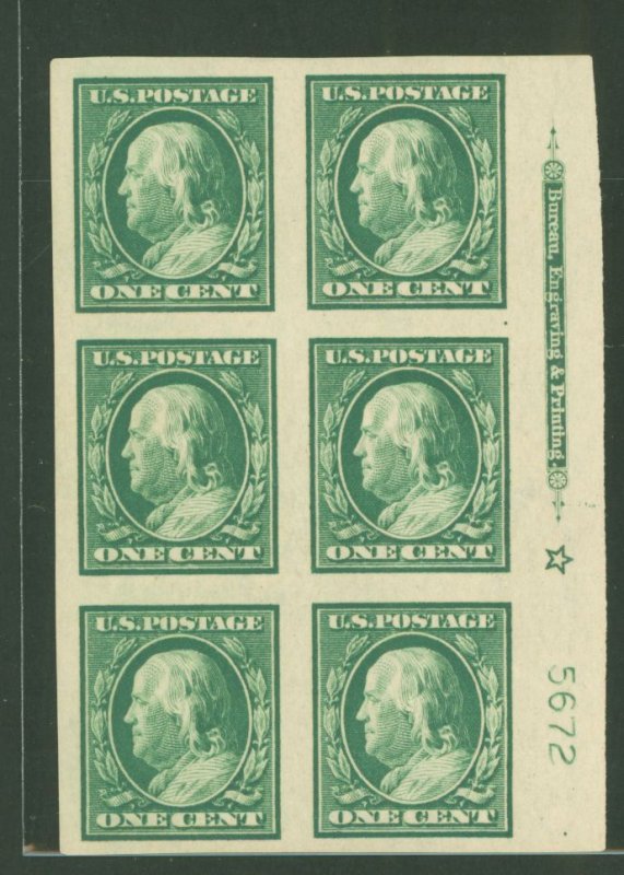 United States #383 Unused Plate Block (Cat)