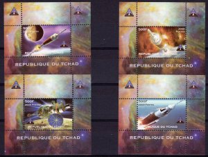 Chad 2009 Space 40th anniversary of Apollo 11/Ares/Orion 4 S/S PERFORATED MNH