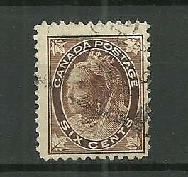 1897-8 Canada #71  6c Victoria used.