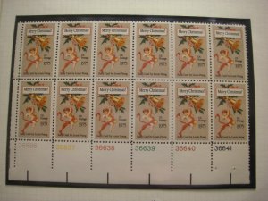 Scott 1580B, 10c Christmas Card, PB12 #36886, 36637-41 LL, perf 10.5, MNH Beauty