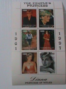 TURKEMENISTAN- 1997 LOVELY COLORFUL-DIANA-PRINCESS OF WALES-MINI SHEET- MNH VF