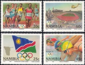 Namibia 1992 MNH Stamps Scott 718-721 Sport Olympic Games Flag Stadium