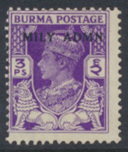 Burma SG 36 SC# 36 Opt MILY ADMN  MH  see details and scans