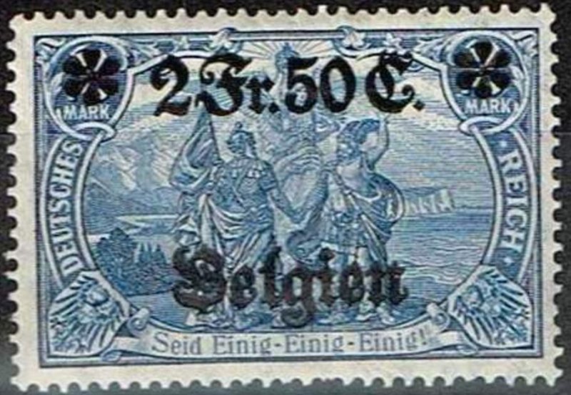 Belgium 1915,Sc.#N8; N9 MH,  surcharge on Post Office Berlin
