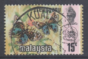 Malaya Trengganu Scott 101b, 1977 Butterflies 15c used