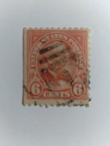 SCOTT #641 SIX CENT GARFIELD RED ORANGE SINGLE REGULAR ISSUE ROTARY PRESS