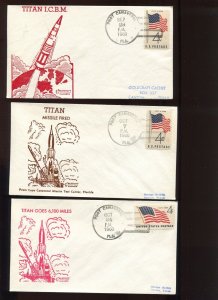 SEPTEMBER 28, OCTOBER 7 & 24 1960 TITAN ROCKET GOLDCRAFT COVERS  (LV 1071)