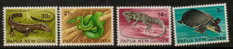 PAPUA NEW GUINEA SG216/9 1972 REPTILES MNH