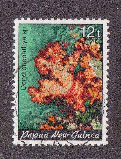 Papua New Guinea # 614, Coral used, 1/2 of Cat.