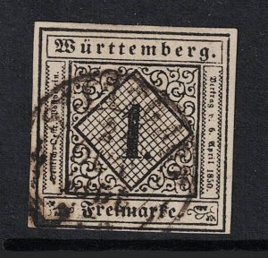 Wurttemberg SC# 1 Used / Signed Back - S19420