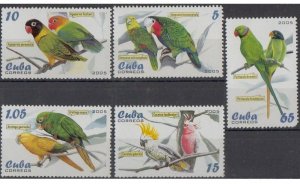 CUBA Sc# 4466-4470  PARROTS tropical birds CPL SET of 5  2005  MNH