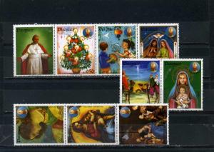 PARAGUAY 1984 CHRISTMAS PAINTINGS SET OF 7 STAMPS & 2 LABELS MNH