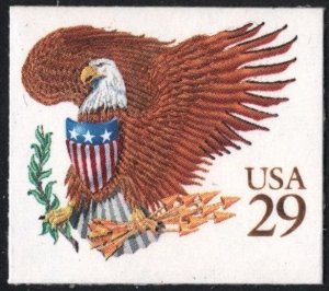 SC#2595 29¢ Eagle & Shield Booklet Single (1992) SA