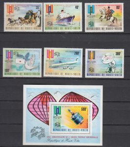 Z4181, 1974 burkina faso mnh set + s/s #339-41,c197-200 upu ovpt,s