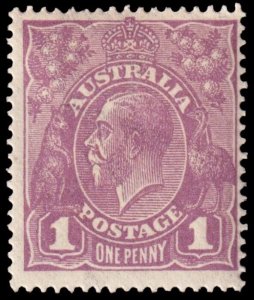 Australia Scott 22, Violet, Perf. 14 (1922) Mint H F-VF, CV $7.00 M