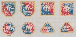 US Vintage WWI? Jusqu Au Bout Family Crest Type Cinderella Stamps  UNIQUE!