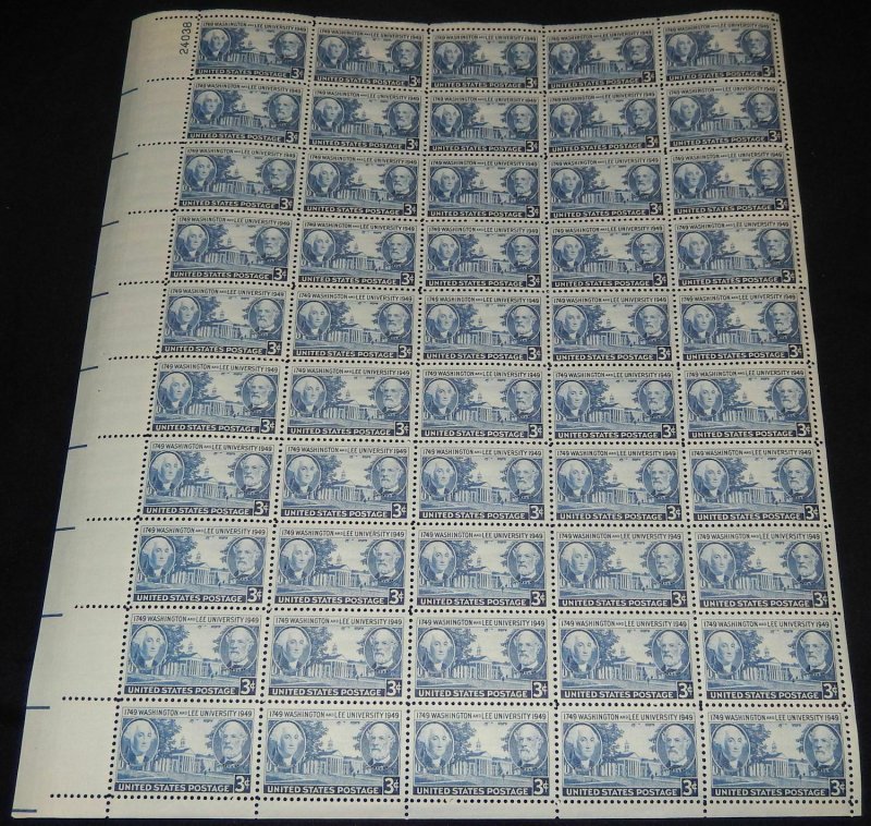 MALACK 982 3c Washington & Lee, Full Sheet, F/VF OG ..MORE.. sheet982