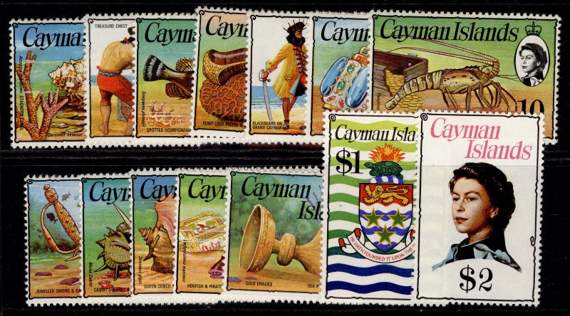 CAYMAN ISLANDS QEII SG346-359, 1974 complete set, NH MINT. Cat £38.
