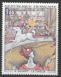 France 1f The Circus by Georges Seurat issue of 1969 Scott 1239 MNH
