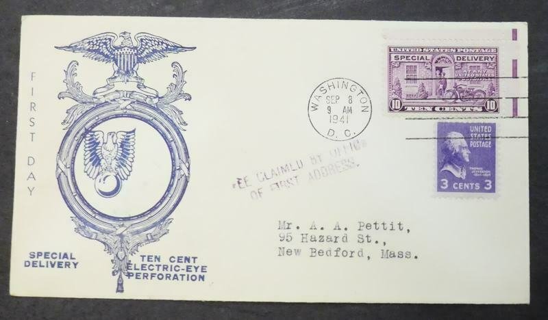 EDW1949SELL : USA 1941 Scott #E15 Scarce group of 5 Electric Eye FDCs. Cat $250.