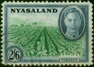 Nyasaland 1945 2s6d Emerald & Blue SG154 V.F.U