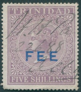 Trinidad & Tobago 1884 5s lilac Fee Revenue Barefoot 9 used