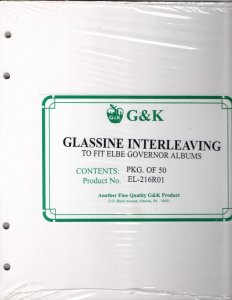 G&K Glassine Interleaving to fit Elbe Governor Albums (large) pkg of 50