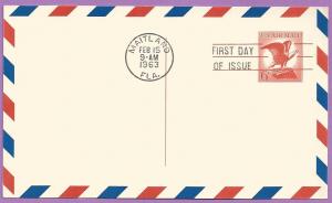 UXC4 FDC Postal Card 6c Bald Eagle Airmail