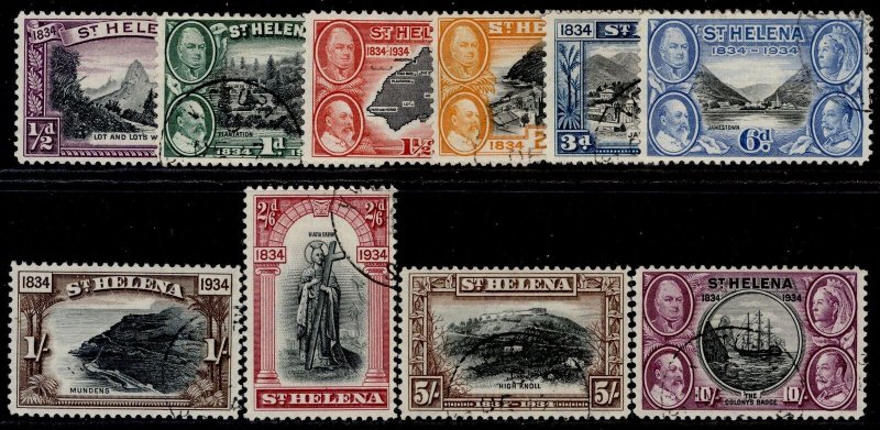 ST. HELENA GVI SG114-123, 1934 British Colonisation set, FINE USED CDS. Cat £475